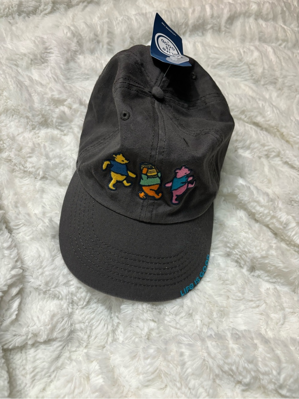 NWT Life Is Good Winnie The Pooh & Grateful Dead Hat Mashup Baseball Cap New